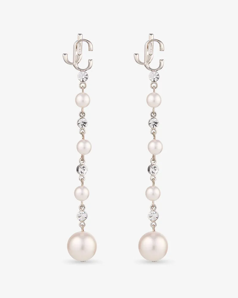 Jimmy Choo Pearl Drop Clip On Silber
