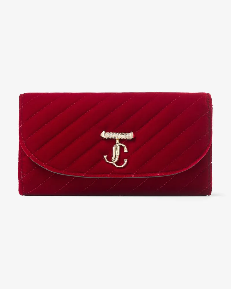 Jimmy Choo Curve Wallet With Chain Rubinrot