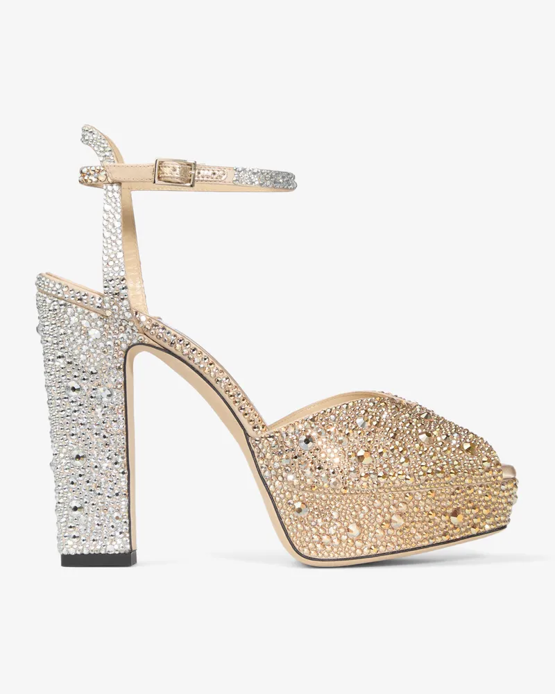 Jimmy Choo Sacaria Platform 120 Gold