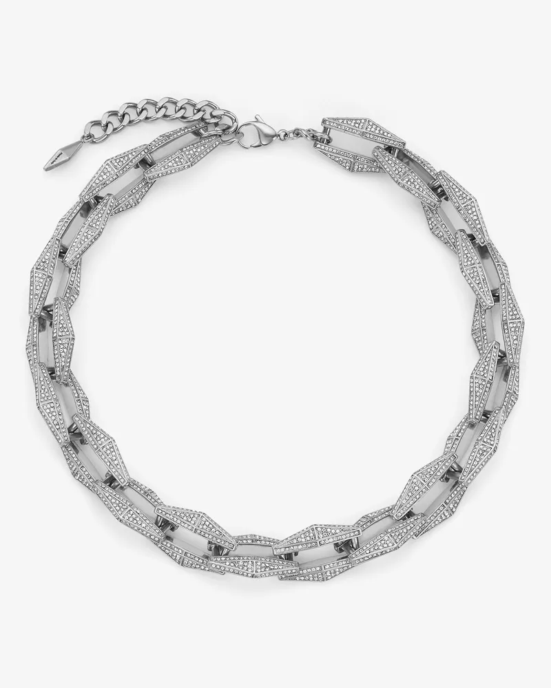 Jimmy Choo Diamond Chain Necklace Silber