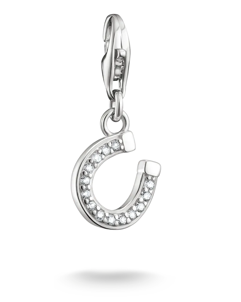 Thomas Sabo Damen Charm-Anhänger Hufeisen, Sterlingsilber, Charm Club Collection Silberfarben