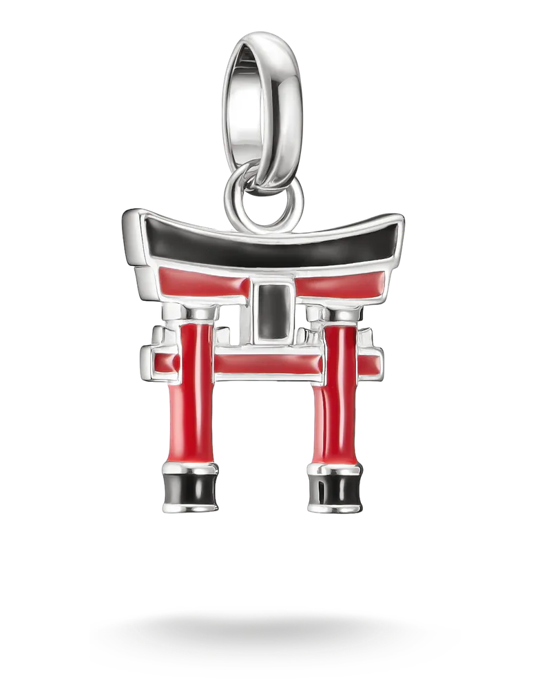 Thomas Sabo Damen Charm-Anhänger Torii Connect Silber, Sterlingsilber, Charm Club Collection Rot