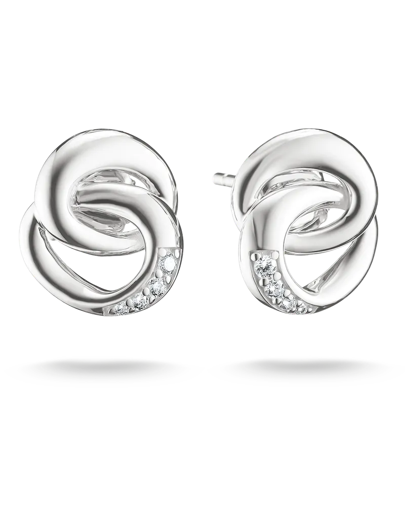 Thomas Sabo Damen Ohrstecker Together mit weißem Zirkonia, Sterlingsilber Silberfarben