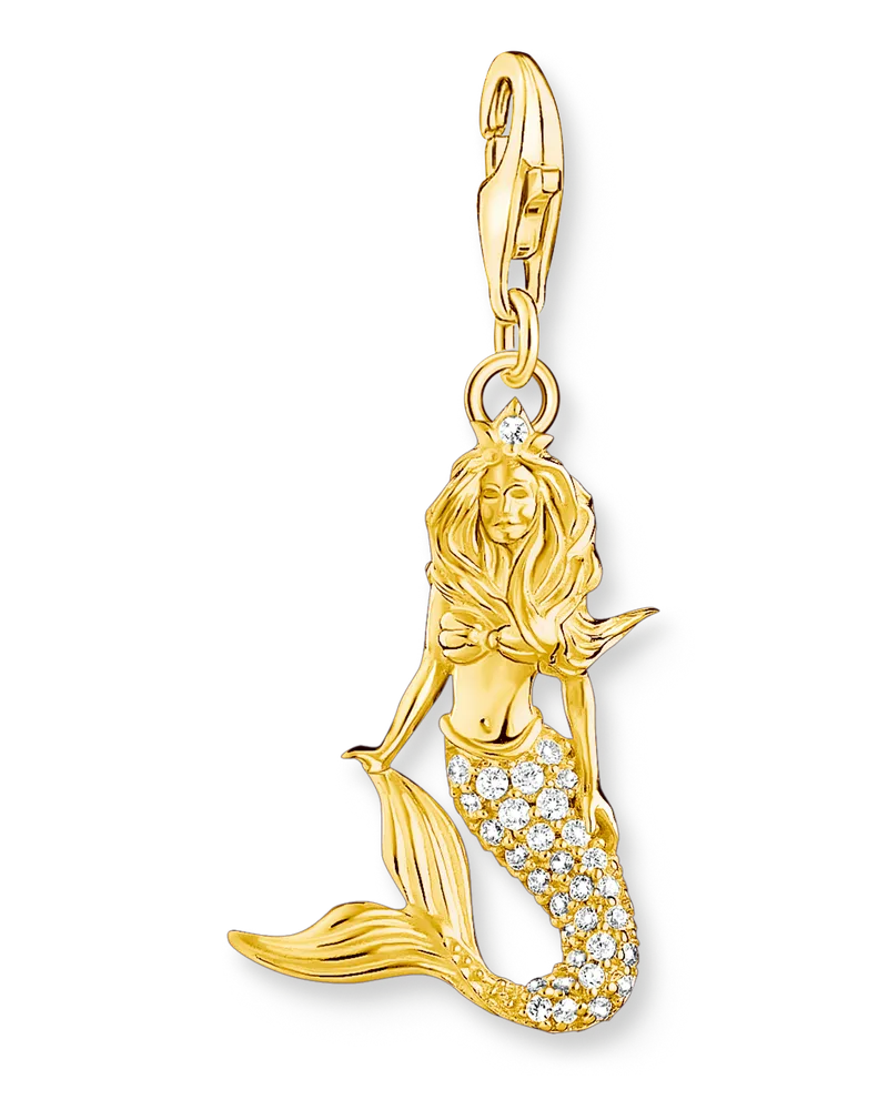 Thomas Sabo Damen Charm-Anhänger Meerjungfrau gold, Sterlingsilber Gelbgold vergoldet Gelbgoldfarben