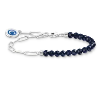 Member Charm-Armband mit dunkelblauen Beads und Charmista Coin Silber