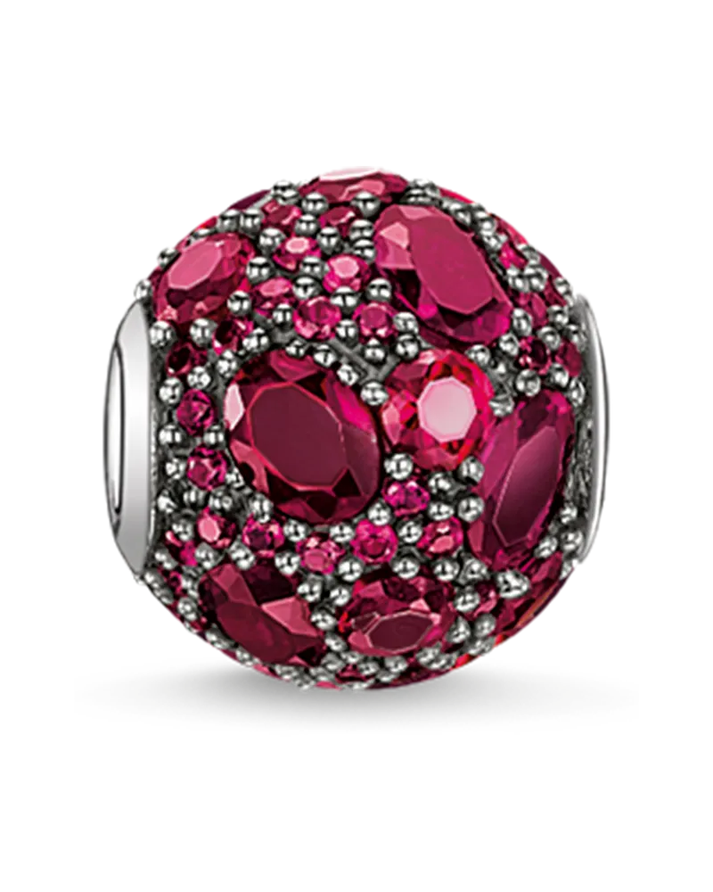 Thomas Sabo Damen Bead Rotes Feuer, Sterlingsilber, Karma Beads Rot