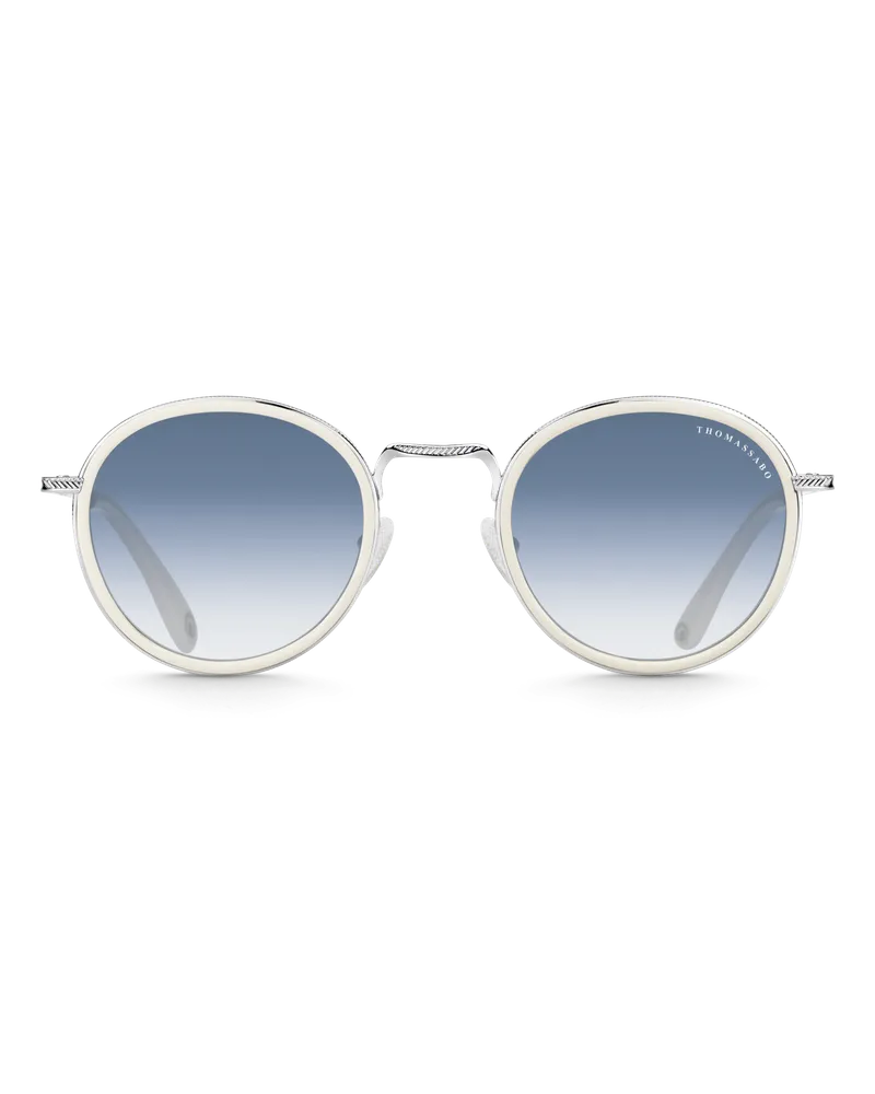 Thomas Sabo Herren Sonnenbrille Johnny Panto, Sterlingsilber geschwärzt Blau