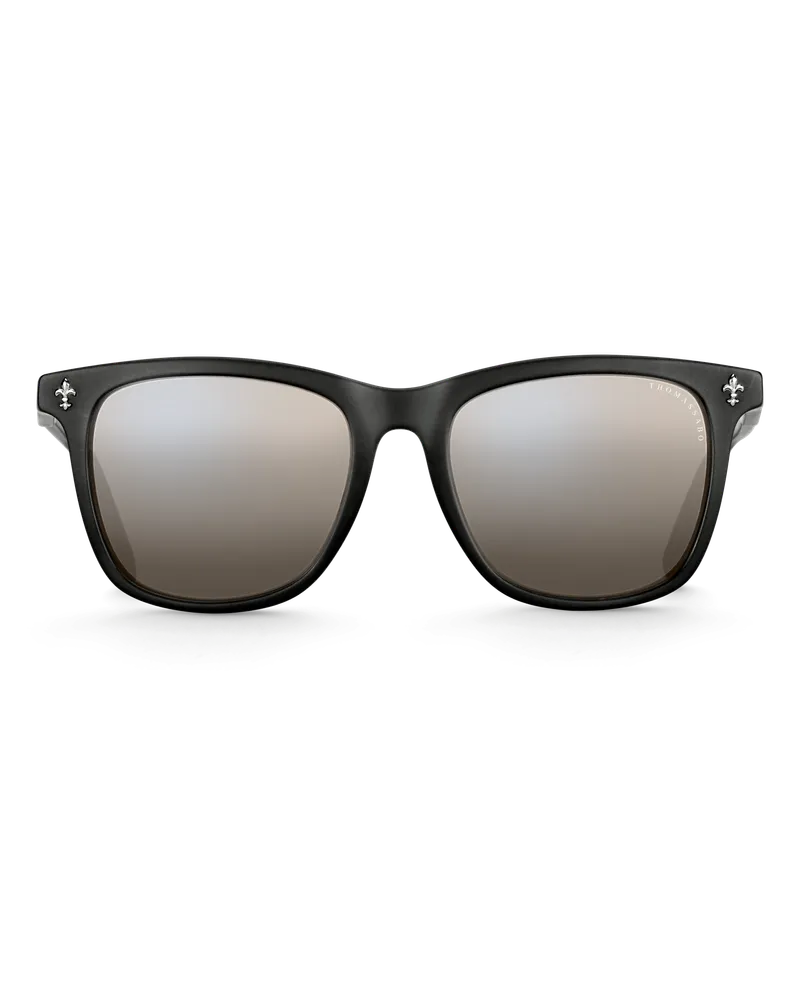 Thomas Sabo Herren Sonnenbrille Marlon Quadratisch Lilie Polarisiert Verspiegelt, Sterlingsilber Grau