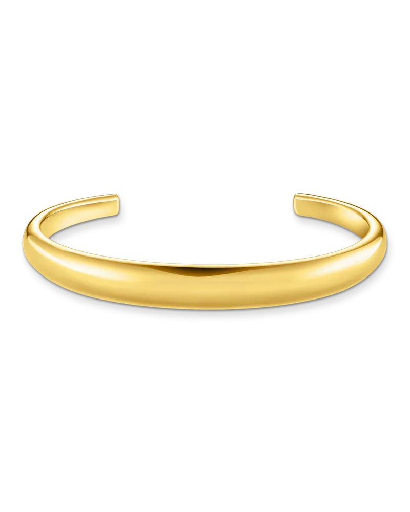 Thomas Sabo Damen Armreif mit zeitlos-edlem Design vergoldet, Sterlingsilber Gelbgold vergoldet Gelbgoldfarben