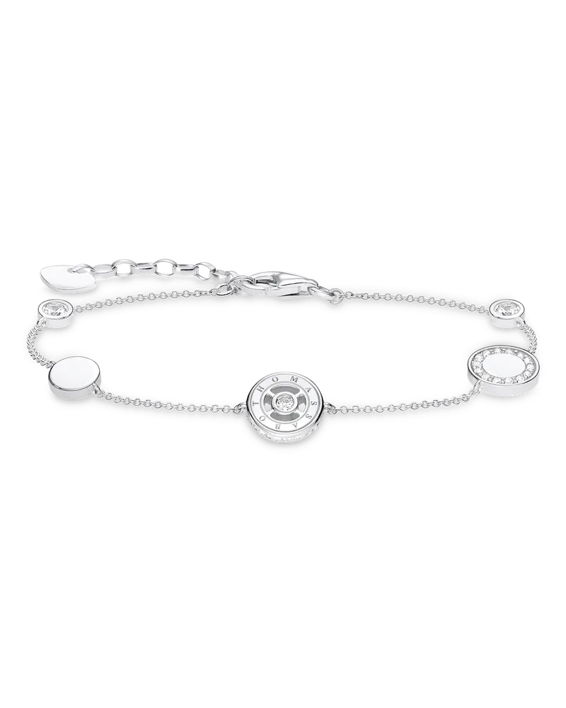 Thomas Sabo Armband Kreise mit weißen Steinen Silber Silberfarben