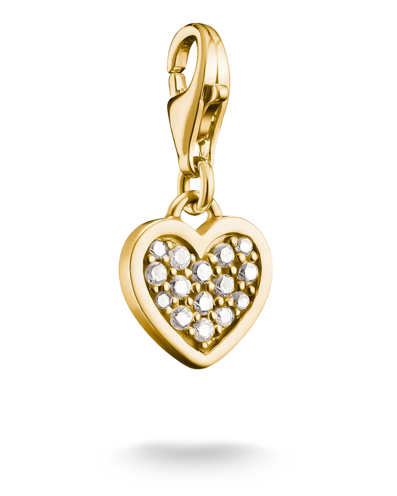 Thomas Sabo Charm Herz mit weißem Zirkonia – Original weiß 0967-M01-14 Gelbgoldfarben