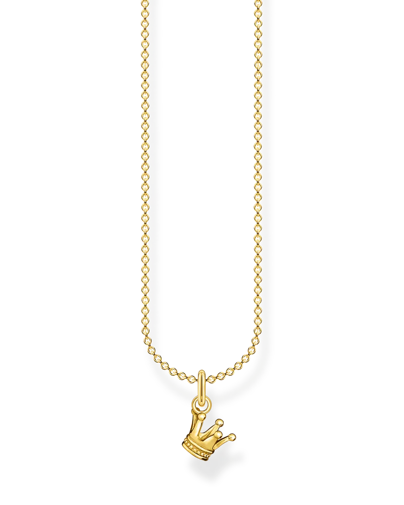 Thomas Sabo Damen Kette Krone gold, Sterlingsilber Gelbgold vergoldet, Charming Collection Gelbgoldfarben
