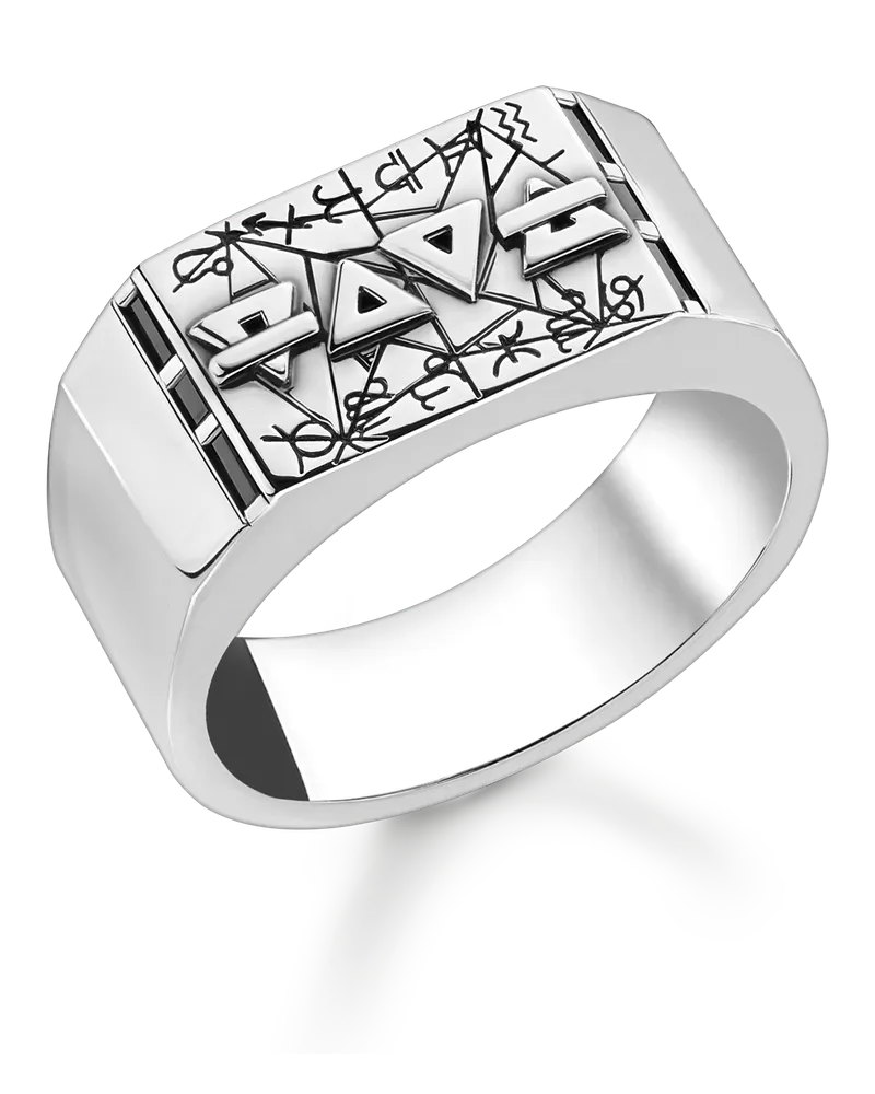 Thomas Sabo Herren Ring Elements of Nature silber, Sterlingsilber Schwarz