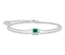 Armband mit grünem Stein Silber