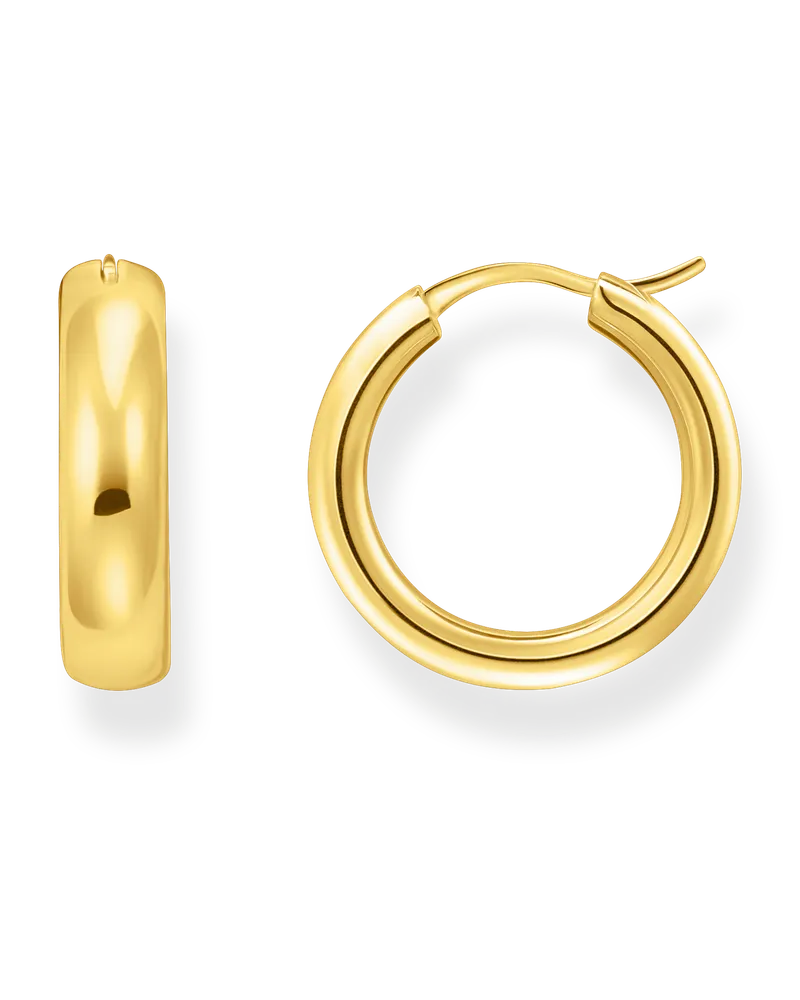 Thomas Sabo Damen Creolen Chunky-Design vergoldet, Sterlingsilber Gelbgold vergoldet Gelbgoldfarben