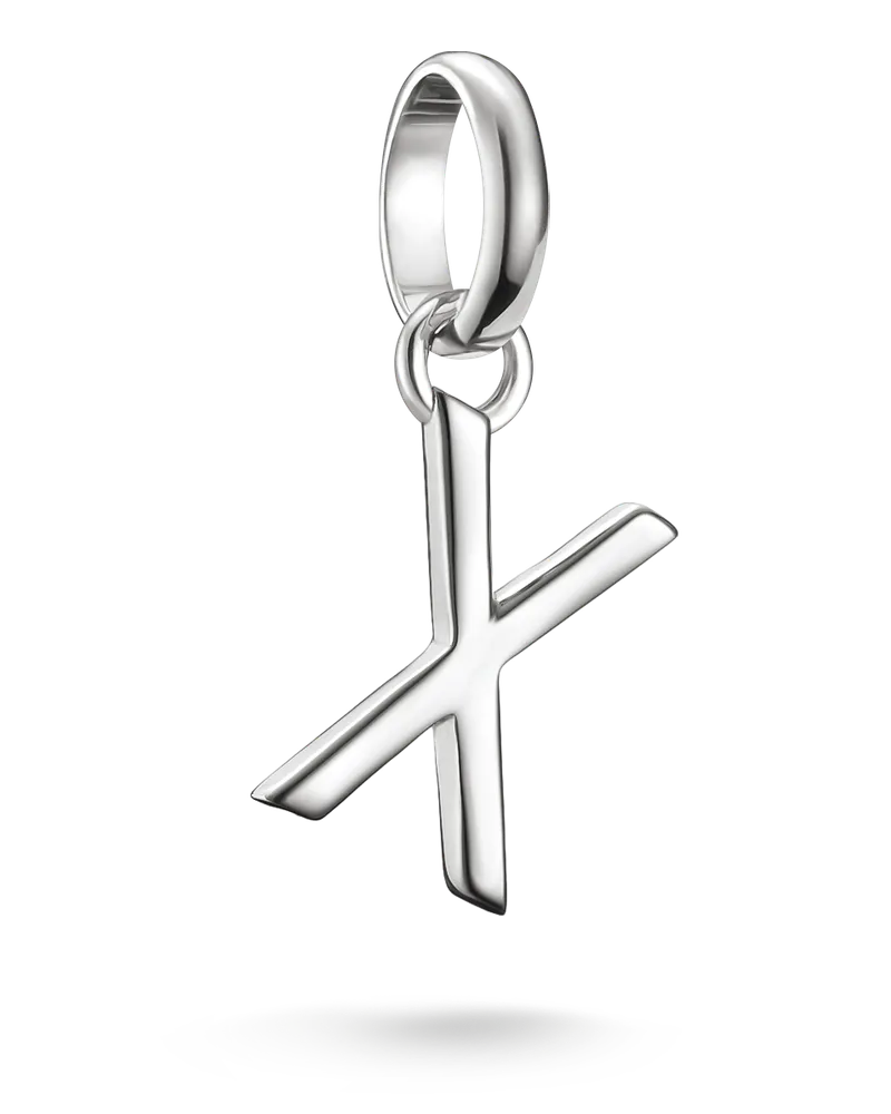 Thomas Sabo Damen Charm-Anhänger Buchstabe X Connect Silber, Sterlingsilber Silberfarben