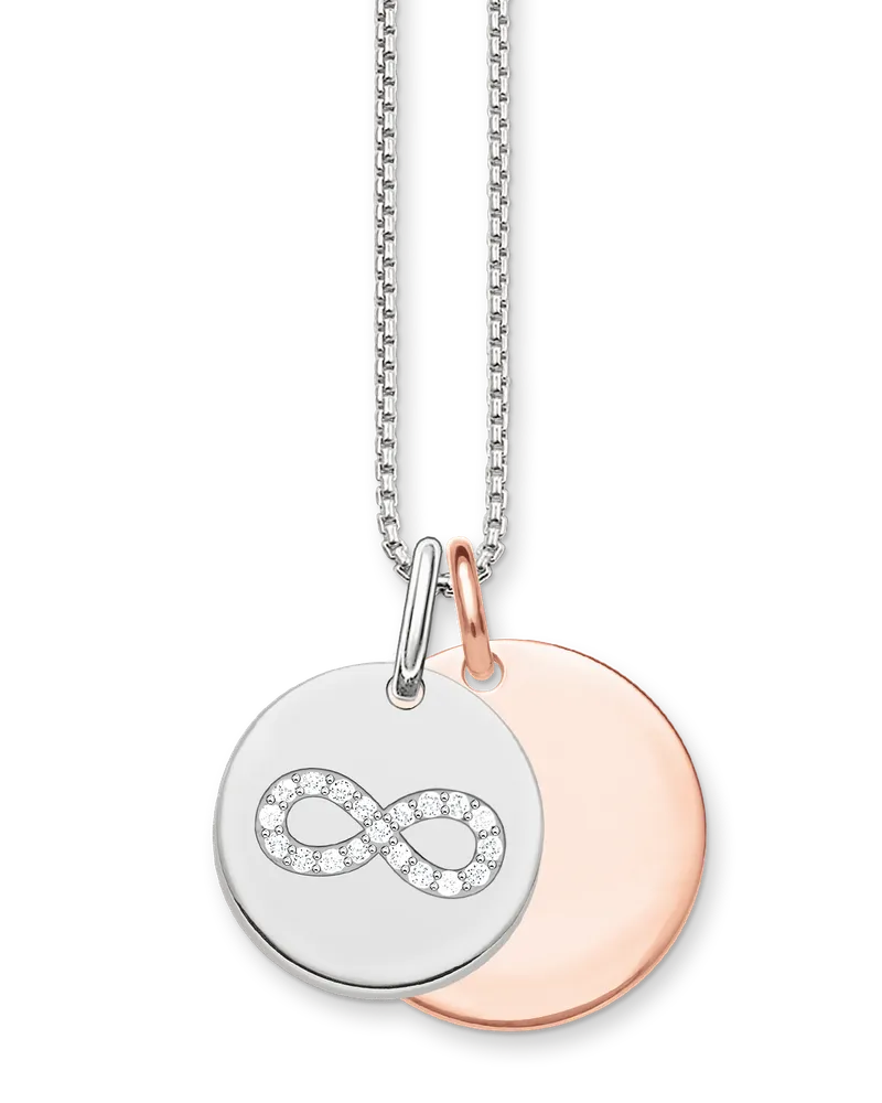 Thomas Sabo Damen Kette Infinity Coin, Sterlingsilber Roségold vergoldet Roségoldfarben