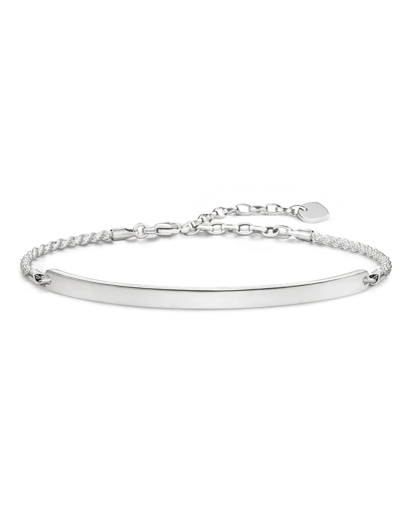 Thomas Sabo Damen Armband klassisch mit Gravur, Sterlingsilber Silberfarben