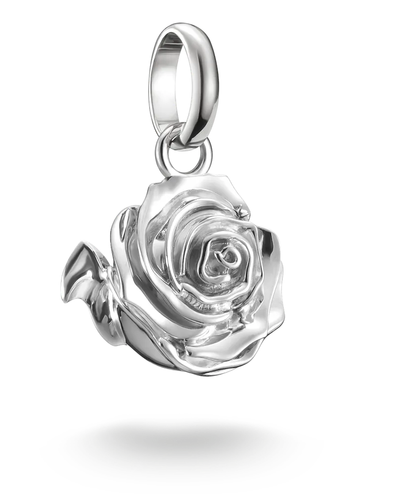 Thomas Sabo Damen Charm-Anhänger Rosenblüte Connect Silber, Sterlingsilber Silberfarben