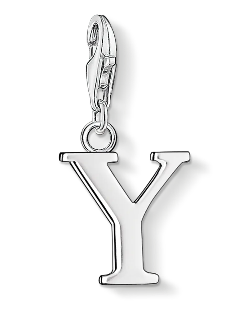 Thomas Sabo Damen Charm-Anhänger Buchstabe Y, Sterlingsilber, Charm Club Collection Silberfarben