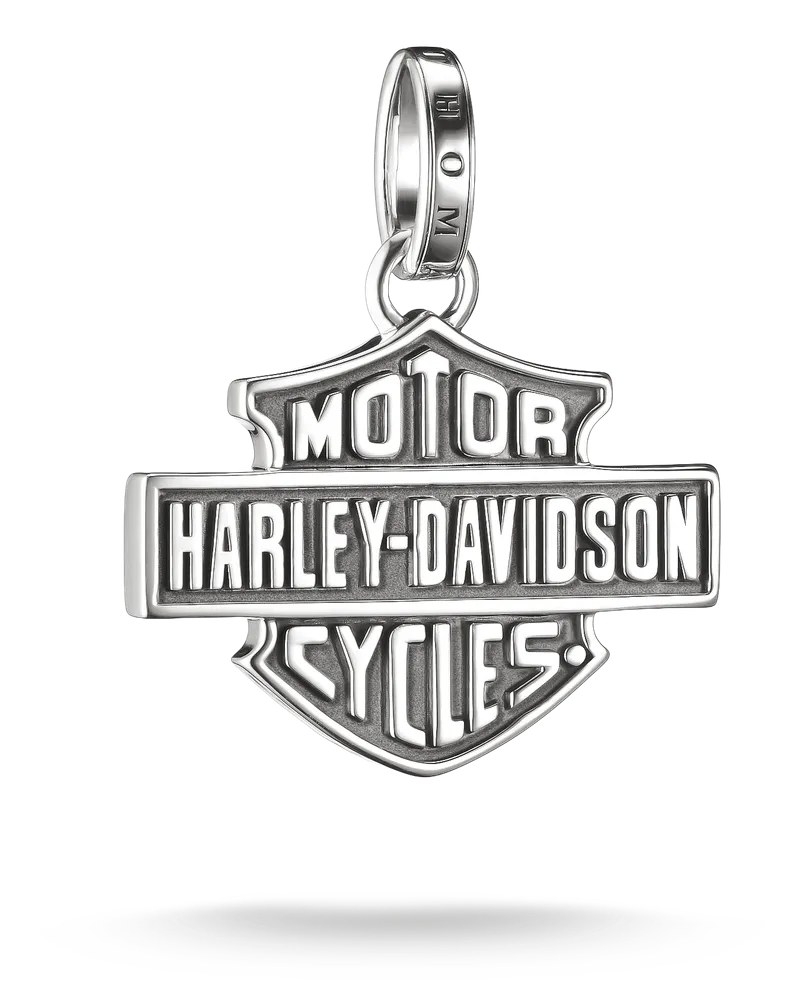 Thomas Sabo Herren Harley-Davidson® Anhänger Logo Silber, Sterlingsilber geschwärzt Silberfarben