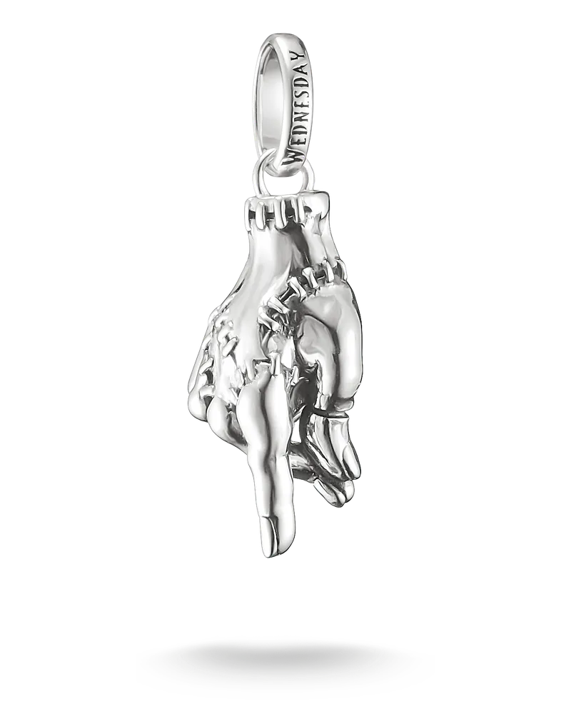 Thomas Sabo Herren Charm-Anhänger Wednesday Eiskaltes Händchen Connect Silber, Sterlingsilber geschwärzt, Charm Club Collection Silberfarben