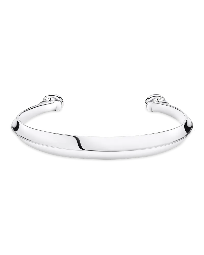 Thomas Sabo Herren Armreif Totenkopf silber, Sterlingsilber geschwärzt Silberfarben
