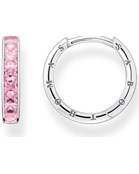 Thomas Sabo Creolen mit pinken Steinen Pavé Silber Pink