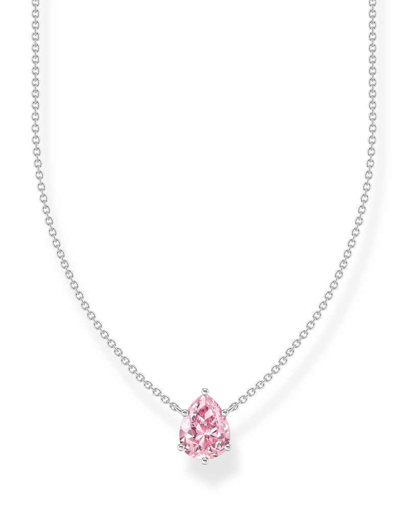 Thomas Sabo Kette mit pinkfarbenem Tropfen-Anhänger Silber Pink