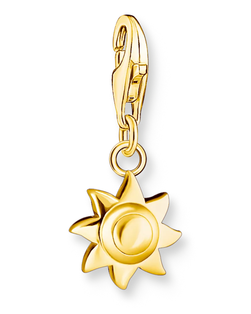 Thomas Sabo Damen Charm-Anhänger Sonne vergoldet, Sterlingsilber Gelbgold vergoldet, Charm Club Collection Gelbgoldfarben