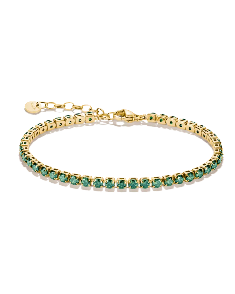 Thomas Sabo Tennisarmband mit grünem Zirkonia grün A2268-S02-6-L19V Gelbgoldfarben
