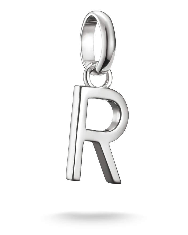 Thomas Sabo Damen Charm-Anhänger Buchstabe R Connect Silber, Sterlingsilber Silberfarben
