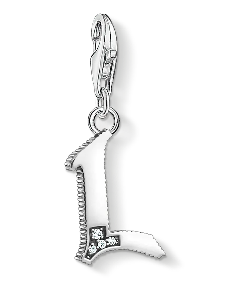 Thomas Sabo Herren Charm-Anhänger Buchstabe L silber, Sterlingsilber, Charm Club Collection Silberfarben
