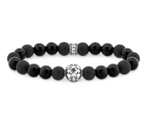 Thomas Sabo Beads-Armband aus Obsidian Silber geschwärzt Schwarz
