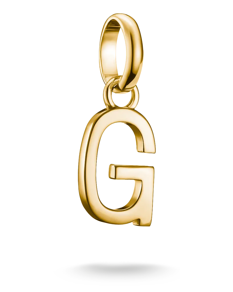 Thomas Sabo Damen Charm-Anhänger Buchstabe G Connect vergoldet, Sterlingsilber Gelbgold vergoldet Gelbgoldfarben