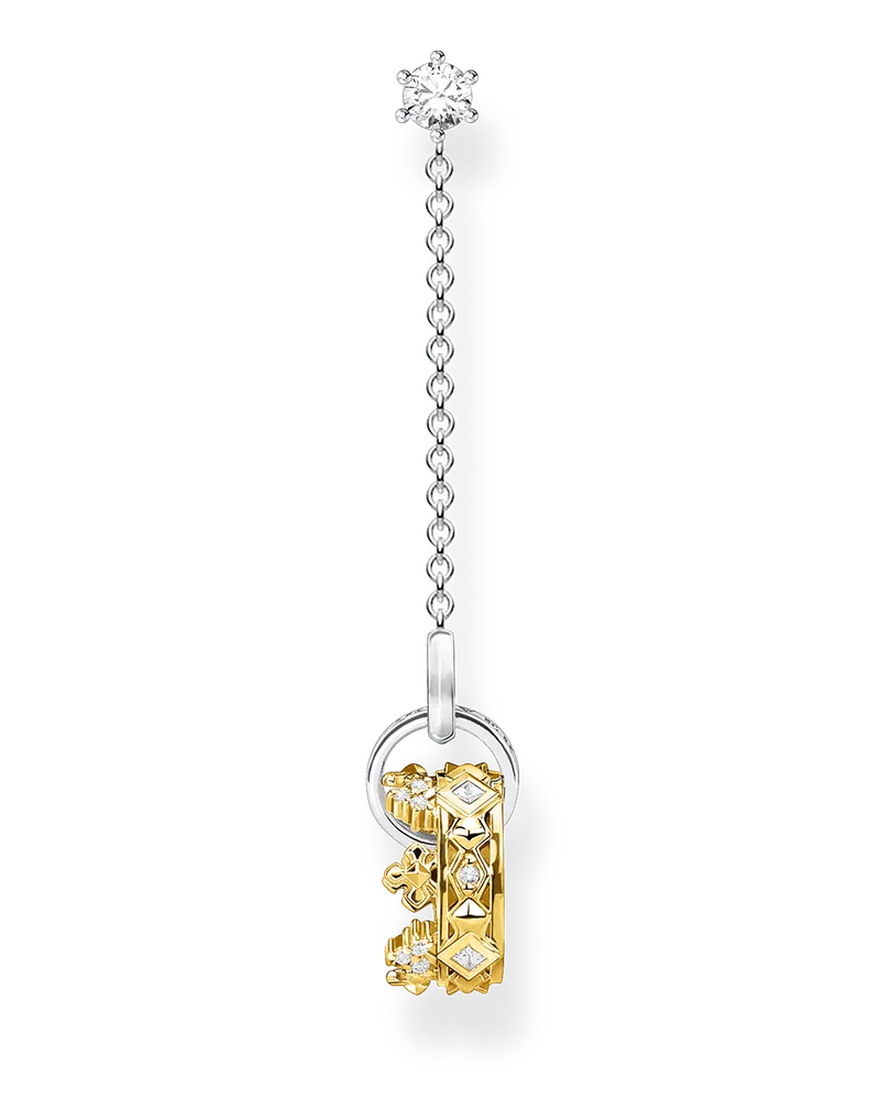 Thomas Sabo Damen Einzel Ohrring Krone gold, Sterlingsilber Gelbgold vergoldet Gelbgoldfarben