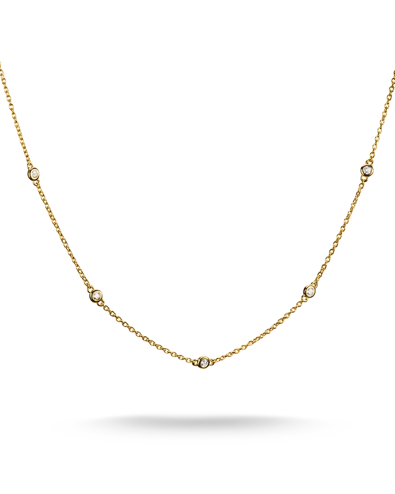Thomas Sabo Damen Kette Weiße Zirkoniasteine 18k Vergoldung, Sterlingsilber Gelbgold vergoldet Gelbgoldfarben