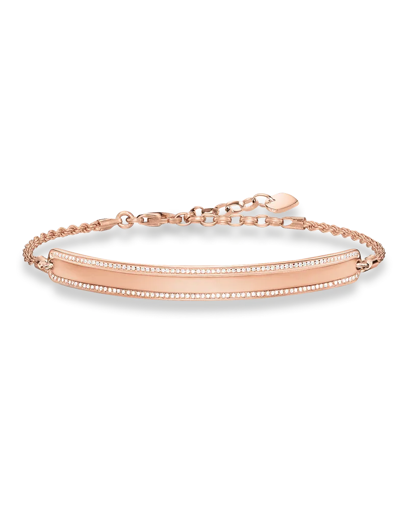 Thomas Sabo Armband Pavé mit Gravur Roségoldfarben