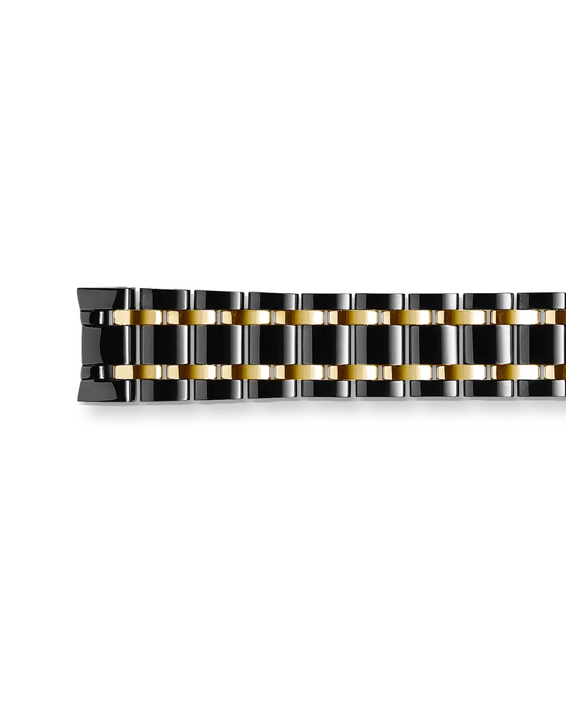 Thomas Sabo Herren Edelstahlarmband, schwarz ionenbeschicht, Edelstahl Gelbgoldfarben