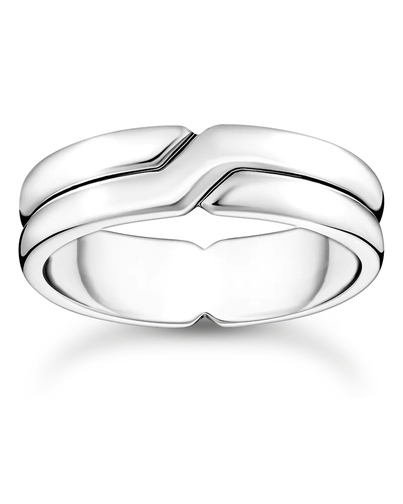 Thomas Sabo Herren Ring gekreuzt Silber, Sterlingsilber Silberfarben
