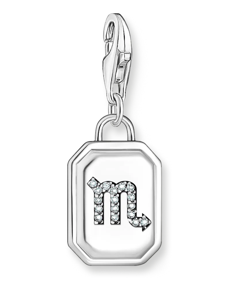 Thomas Sabo Damen Charm-Anhänger Sternzeichen Skorpion mit Steinen Silber, Sterlingsilber, Charm Club Collection Silberfarben