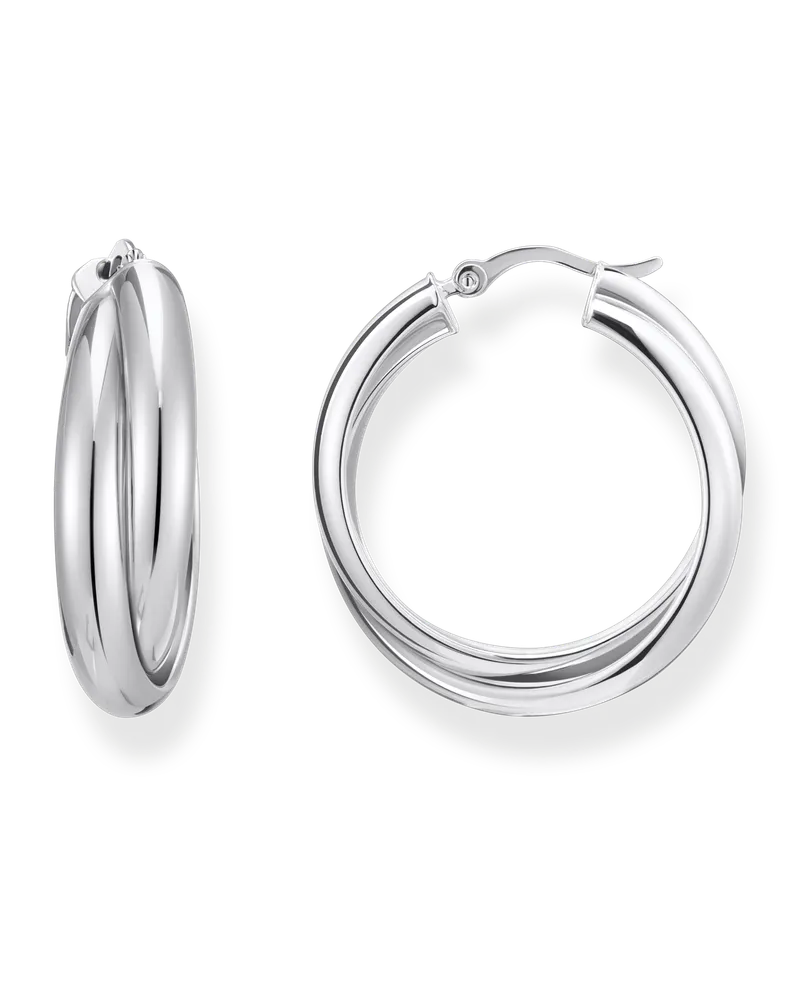 Thomas Sabo Damen Creolen verschlungenes Design Silber, Sterlingsilber Silberfarben