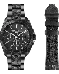 Thomas Sabo Herrenuhr Rebel at heart Chronograph schwarz Schwarz