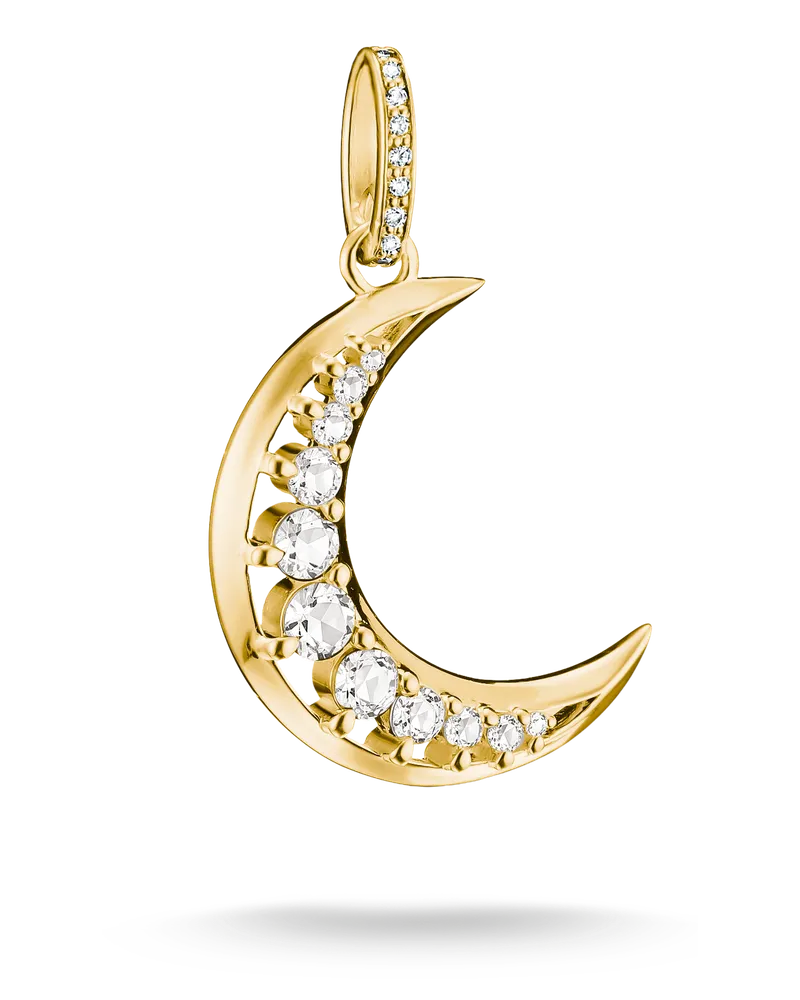 Thomas Sabo Anhänger Mond mit weißem Zirkonia weiß PE1020-M01-14 Gelbgoldfarben