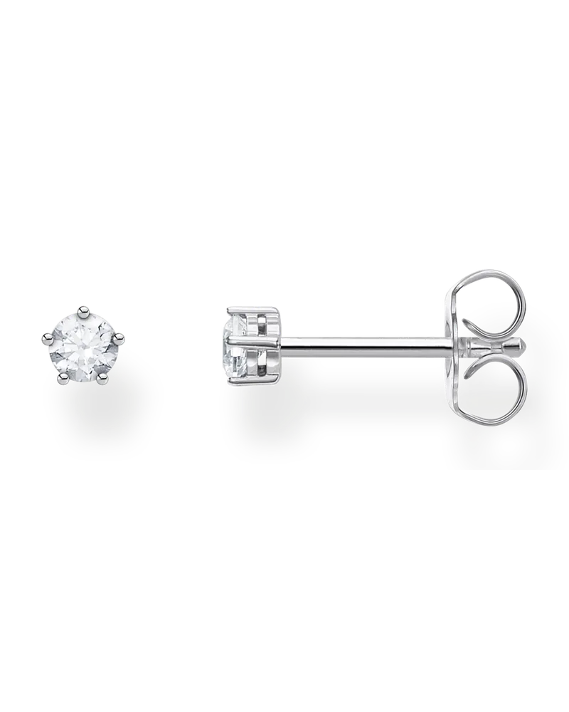 Thomas Sabo Damen Einzel Ohrstecker weißer Stein silber, Sterlingsilber, Charming Collection Silberfarben