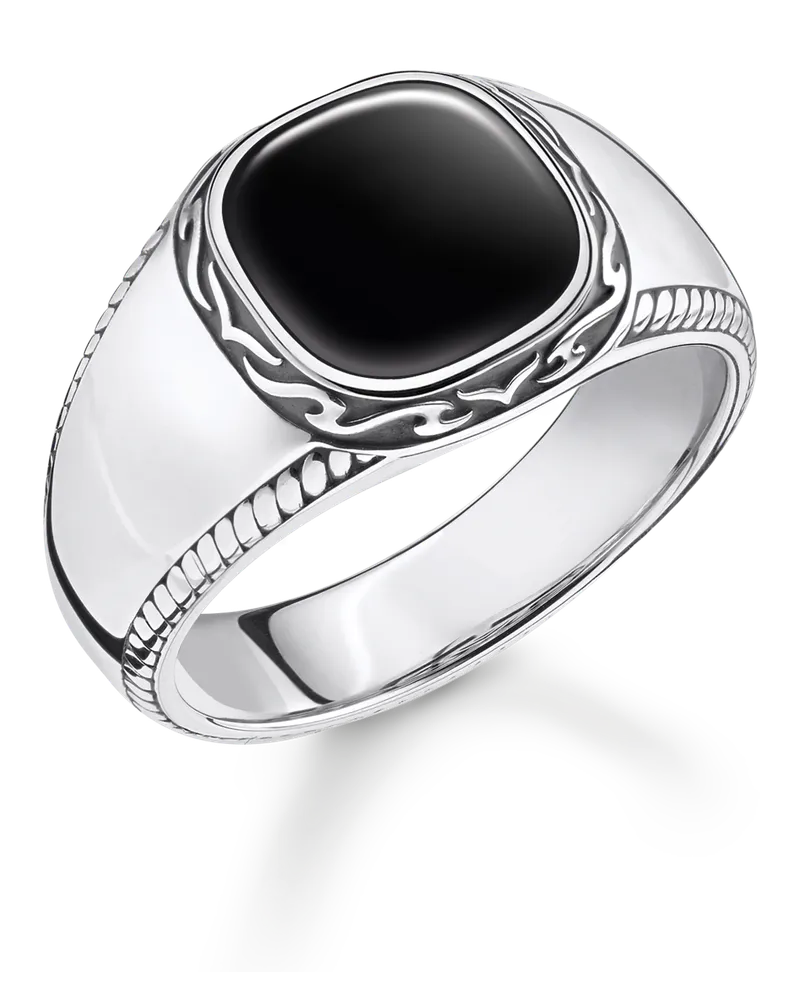 Thomas Sabo Herren Ring schwarz, Sterlingsilber Schwarz