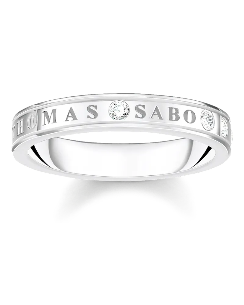 Thomas Sabo Damen Ring mit weißen Steinen Silber, Sterlingsilber Silberfarben