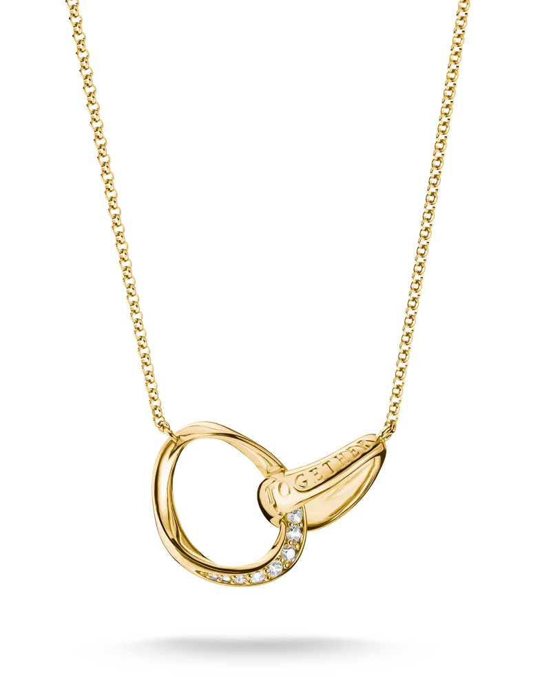 Thomas Sabo Damen Kette Together mit weißem Zirkonia, M01 Gelbgoldfarben