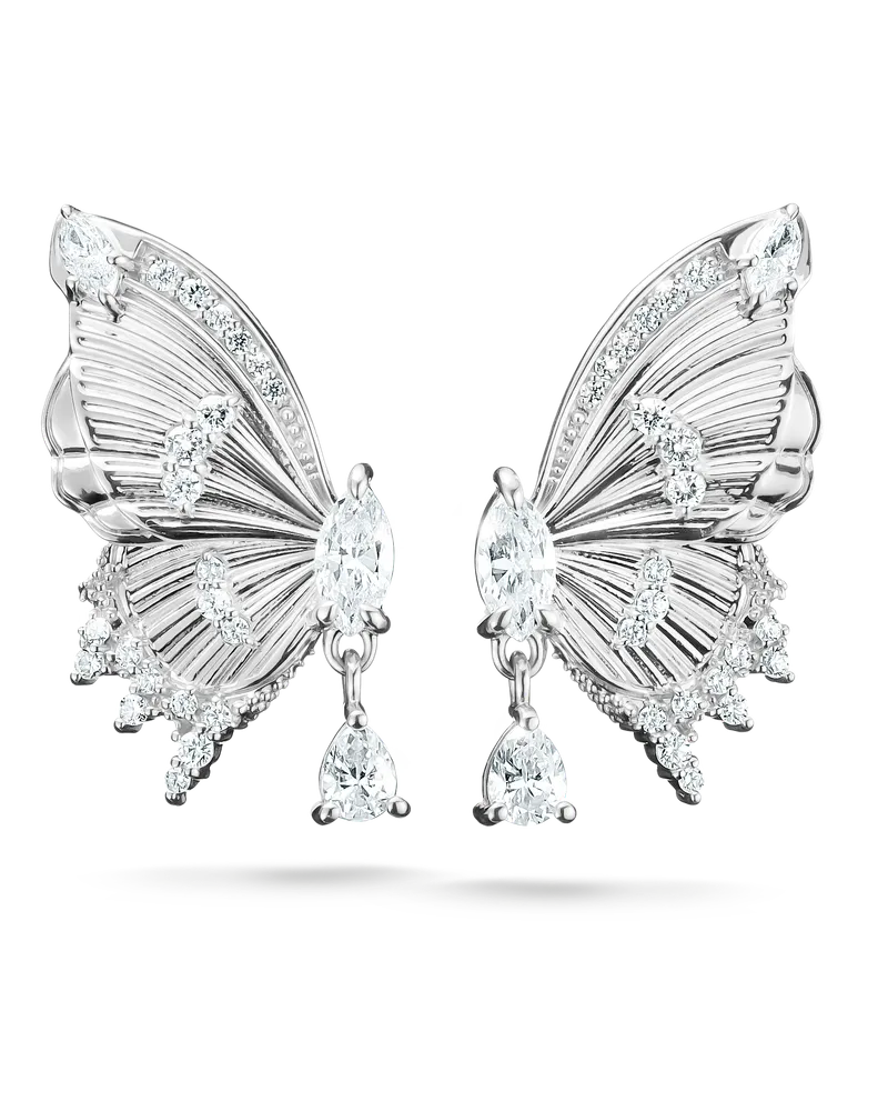 Thomas Sabo Damen Ohrstecker Schmetterling Butterfly Paradise mit Steinen Silber, Sterlingsilber Silberfarben