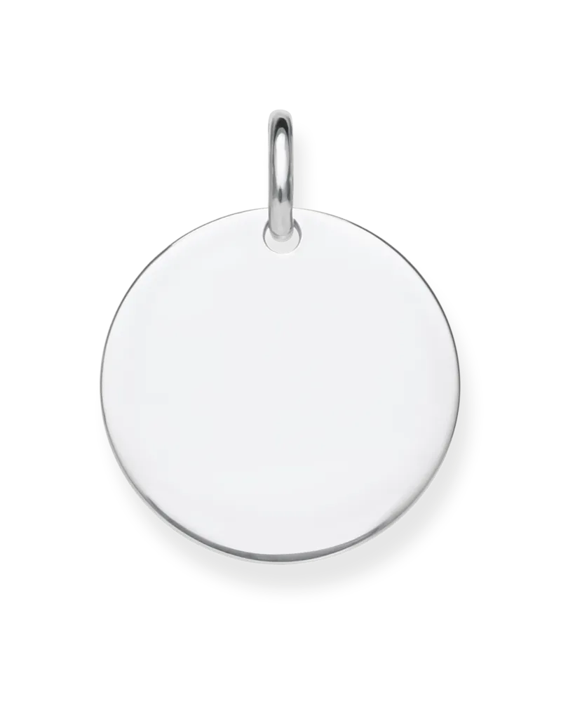 Thomas Sabo Damen Anhänger Coin groß silber mit Gravur, Sterlingsilber Silberfarben